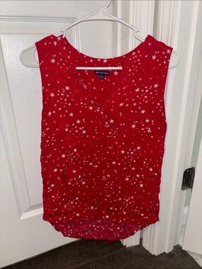 NorthCrest Red Sleeveless Star-Print Tank